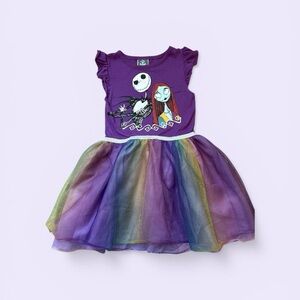 Disney Nightmare Before Christmas Jack Sally Dress Tulle Girls 5T Halloween